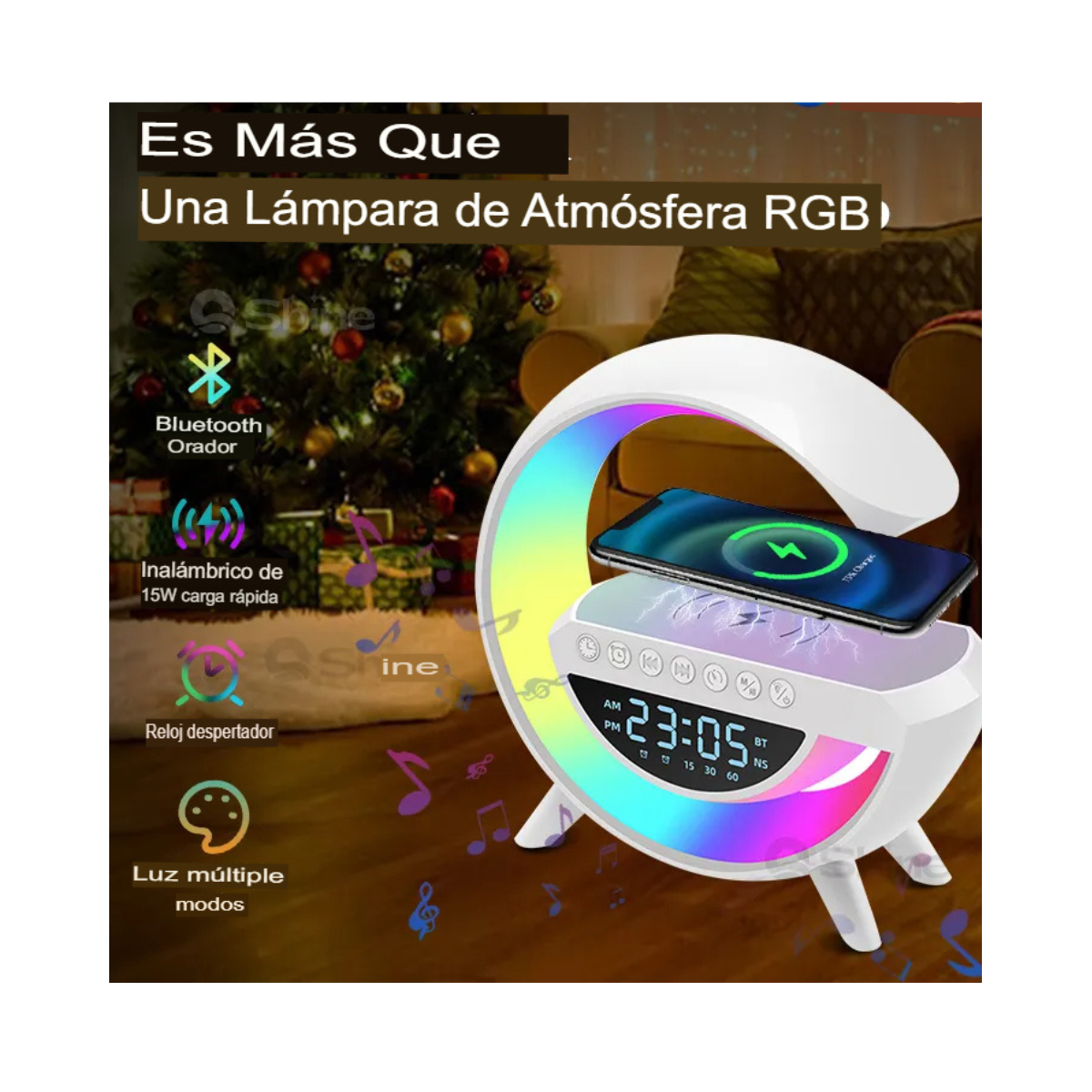 Lampara Altavoz Bluetooth Cargador